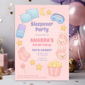 Invitation Coucher de lit mignon style anniversaire en rose