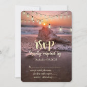 Invitation Coucher de soleil à Ocean Beach, Guirlandes lumine (Devant)