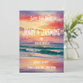 Invitation Coucher De Soleil Au-Dessus De L'Herbe De Mer Écon (Debout devant)