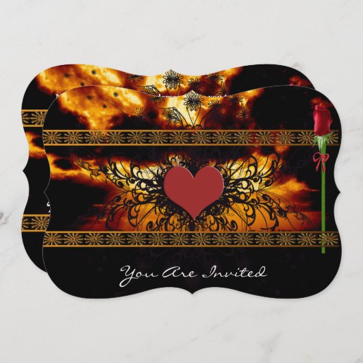 Invitation Coucher de soleil brillant à travers le Mariage de (Devant / Derrière)