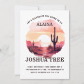 Invitation Coucher de soleil dans le désert Aquarelle Enterre (Devant)