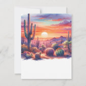 Invitation Coucher de soleil dans le désert Aquarelle Sud-Oue (Dos)