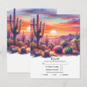 Invitation Coucher de soleil dans le désert Aquarelle Sud-Oue (Devant / Derrière)