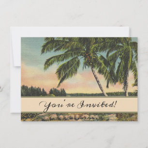 Invitation Coucher de soleil de brise tropicale vintage de co