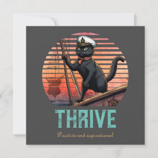 Invitation Coucher de soleil de chat noir : un voyage pour le