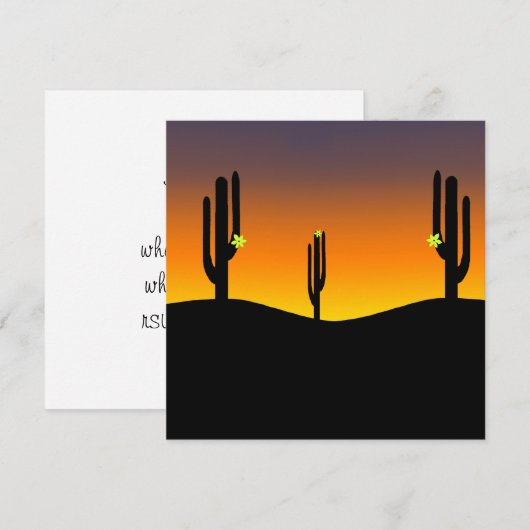 Invitation Coucher de soleil de fleur de cactus (Devant / Derrière)