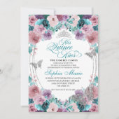 Invitation Coucher de soleil de l'océan turquoise et mauve Ti (Devant)