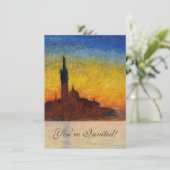 Invitation Coucher de soleil de Monet Venise Impressionnisme  (Debout devant)