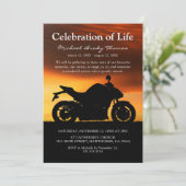 Invitation Coucher de soleil de moto | Célébration De La Vie (Debout devant)