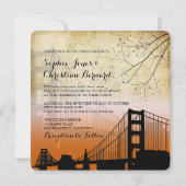 Invitation Coucher de soleil de PixDezine à Golden Gate/vinta (Dos)