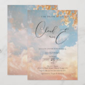 Invitation Coucher de soleil de printemps rêvé sur nuage 9 Fê (Devant / Derrière)