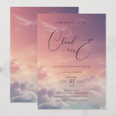 Invitation Coucher de soleil de rêve moderne sur nuage 9 Fête (Devant / Derrière)