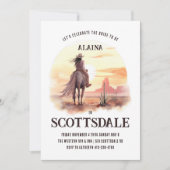 Invitation Coucher de soleil désert aquarelle future mariée e (Devant)