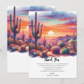 Invitation Coucher de soleil désert Glow Aquarelle Sud-Ouest  (Devant / Derrière)