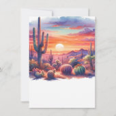 Invitation Coucher de soleil désert Glow Aquarelle Sud-Ouest  (Dos)