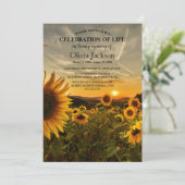 Invitation Coucher de soleil et tournesol | Dans la mémoire a (Debout devant)