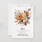 Invitation Coucher de soleil Florales d'automne Maid of Honor (Devant)