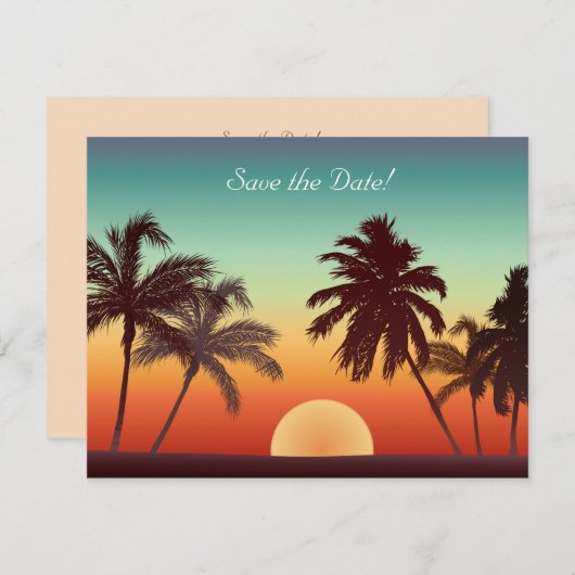 Invitation Coucher de soleil Floride (Devant / Derrière)