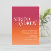 Invitation Coucher de soleil Gradient Orange Viva Magenta Min (Debout devant)