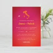 Invitation Coucher de soleil italien Gradient Sky Orange Mage (Debout devant)