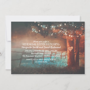Invitation Coucher de soleil Lumières Rustic Extérieur Dîner 
