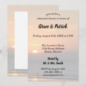 Invitation Coucher de soleil mariage avec scène de plage Silh (Devant / Derrière)