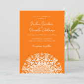 Invitation Coucher de soleil orange vibrant mandala abstrait (Debout devant)