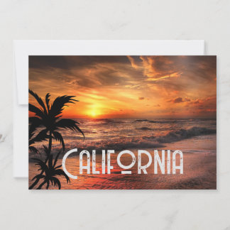 INVITATION COUCHER DE SOLEIL PERSONNALISÉ PLAGE DE CALIFORNIE