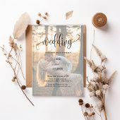 Invitation Coucher de soleil romantique Elégant 2 Mariage pho