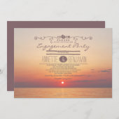 Invitation Coucher de soleil romantique fête moderne (Devant / Derrière)