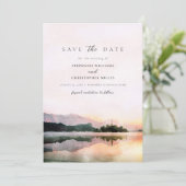 Invitation coucher de soleil romantique moderne enregistrer l (Debout devant)