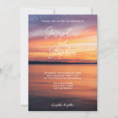 Invitation Coucher de soleil romantique orange sur le lac Ser (Devant)