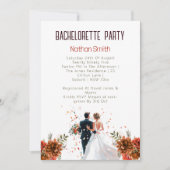 Invitation Coucher de soleil rustique Orange Boho Bachelorett (Devant)