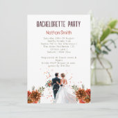 Invitation Coucher de soleil rustique Orange Boho Bachelorett (Debout devant)