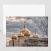 Invitation Coucher de soleil sur la cathédrale orthodoxe russ (Devant / Derrière)