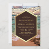 Invitation Coucher de soleil sur la plage Éclairages à cordes (Devant)