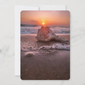 Invitation Coucher de soleil sur la plage océane,Guirlandes d (Dos)