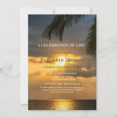 Invitation Coucher de soleil sur la plage Palmier Célébration (Devant)