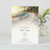 Invitation Coucher de soleil sur la plage paradisiaque Mariag (Debout devant)