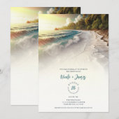 Invitation Coucher de soleil sur la plage paradisiaque Mariag (Devant / Derrière)