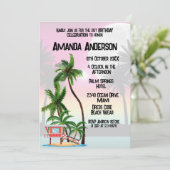 Invitation Coucher de soleil sur l'île tropicale (Debout devant)