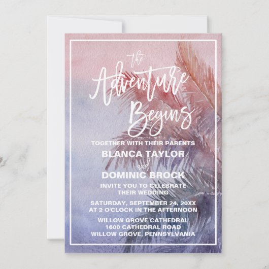 Invitation Coucher de soleil tropical L'aventure commence Mar (Devant)