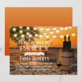 Invitation Coucher de soleil tropical Palm Beach Vin Baril de (Devant / Derrière)