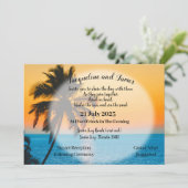 Invitation Coucher De Soleil Tropical Sur La Plage (Debout devant)