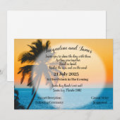 Invitation Coucher De Soleil Tropical Sur La Plage (Devant / Derrière)