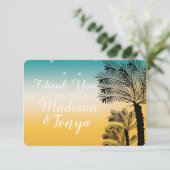 Invitation Coucher de soleil tropical sur la plage MERCI Mari (Debout devant)