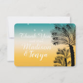 Invitation Coucher de soleil tropical sur la plage MERCI Mari (Devant)