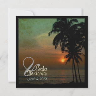 Invitation Coucher de soleil vintage de PixDezines/Luau