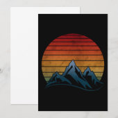 INVITATION COUCHER DE SOLEIL VINTAGE MONTAGNE (Devant / Derrière)