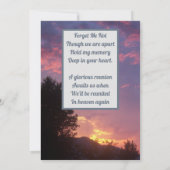 Invitation Coucher de soleil violet et arbres Photo Mémoire d (Dos)